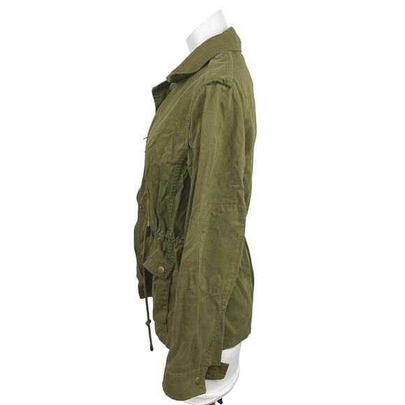 Forever 21 Olive Green Army Military Cargo Utility Windbreaker Jacket Coat  S - Picture 2 of 5